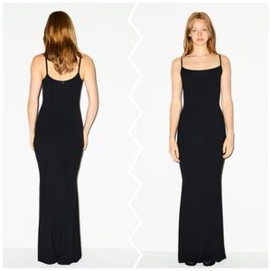 SKIMS SOFT LOUNGE LONG SLIP DRESS -L ONYX